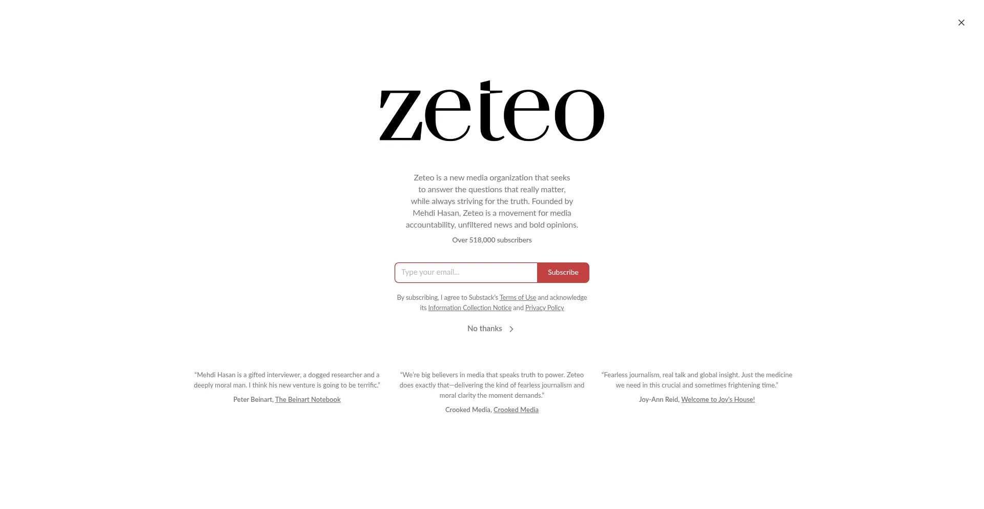 Zeteo.com Screenshot