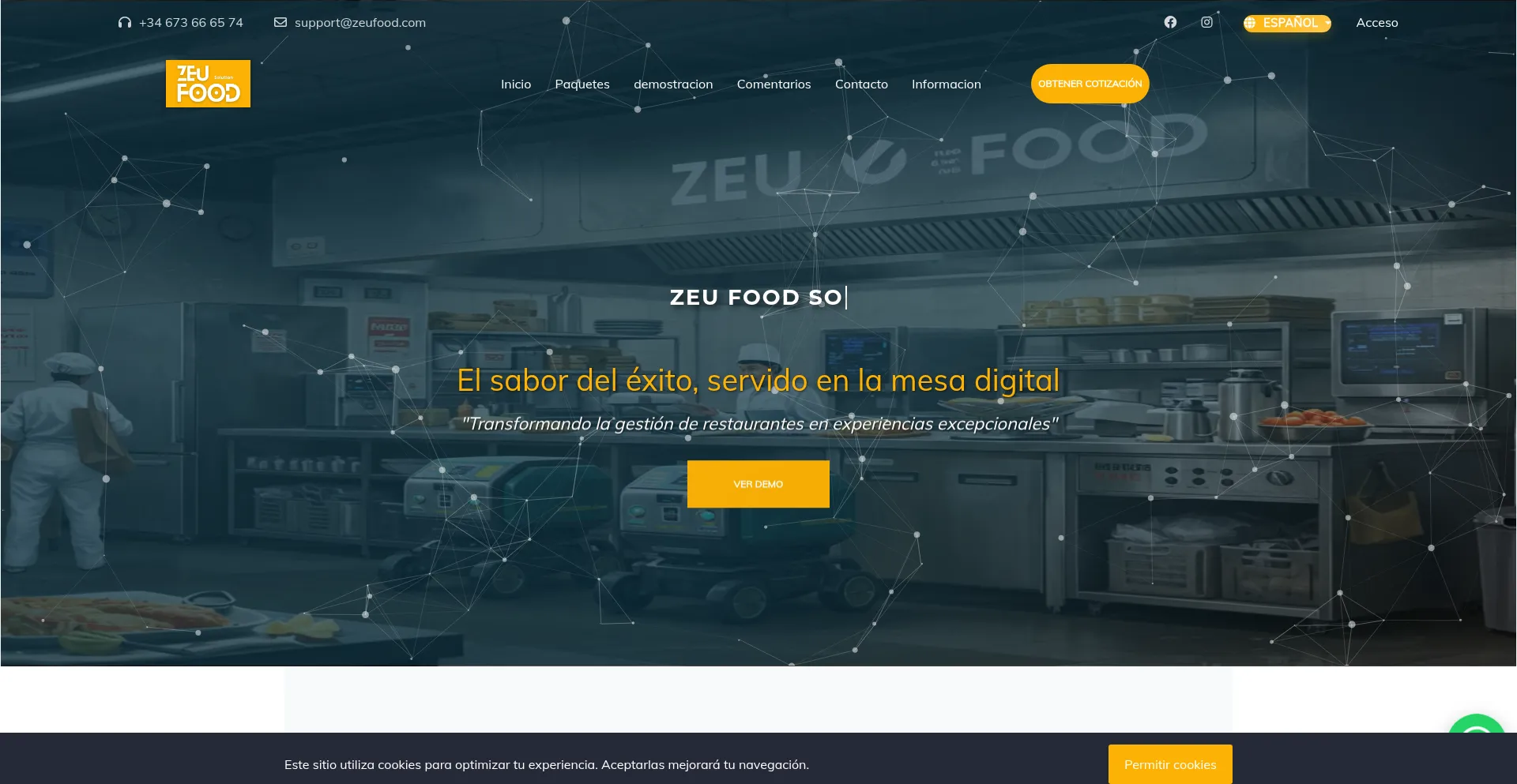 Website screenshot of Zeufood.com