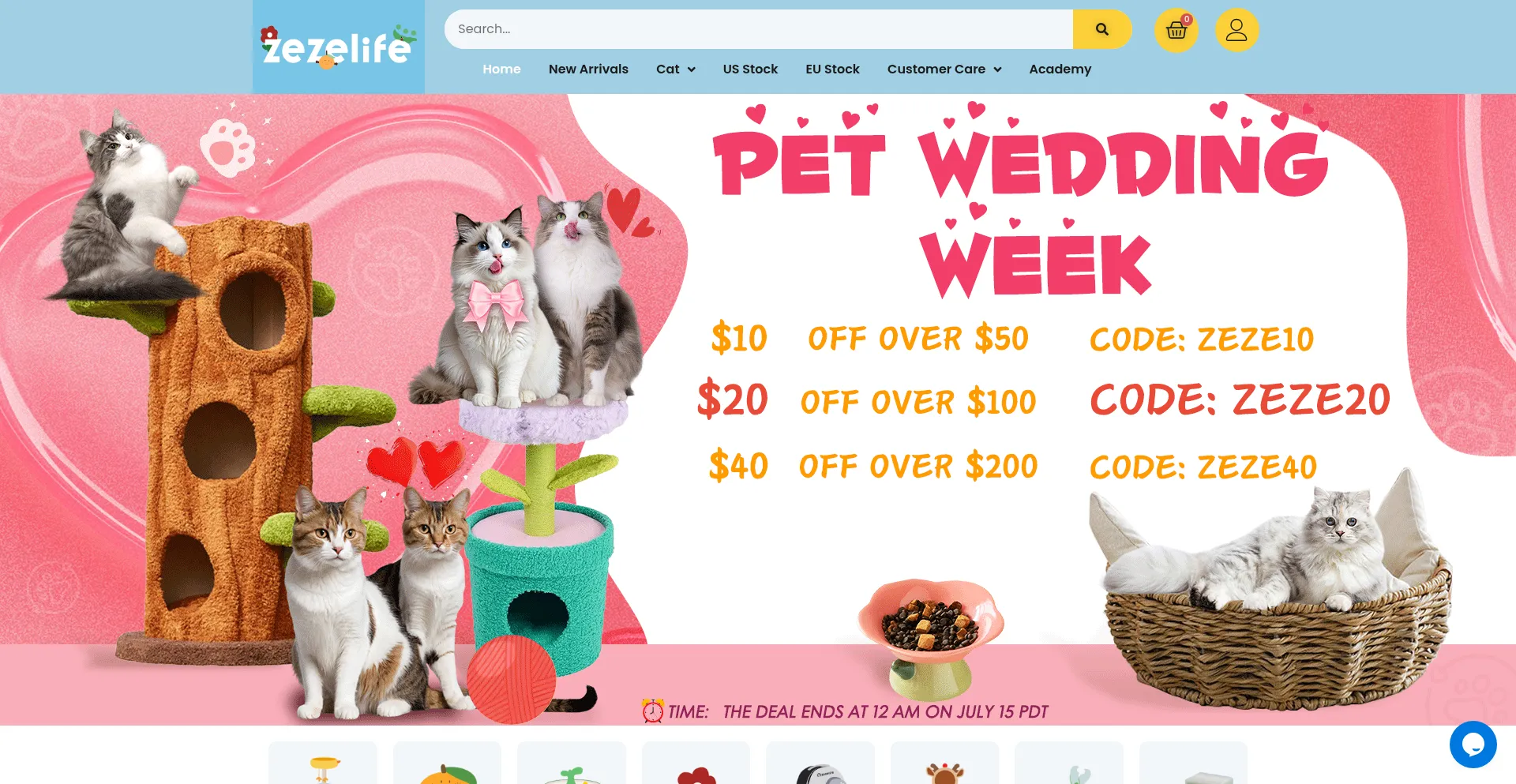 Website screenshot of Zezelife.com