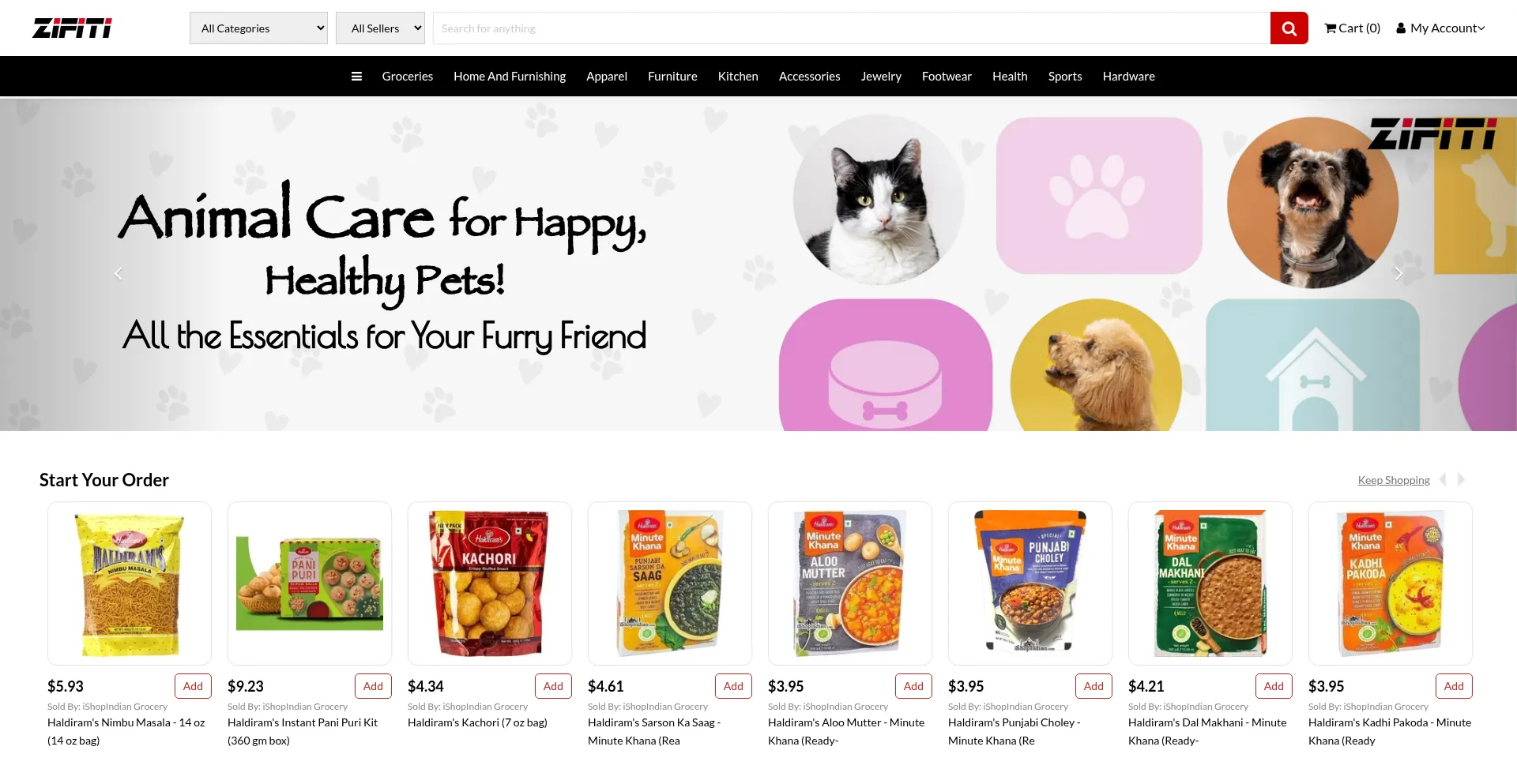 Website screenshot of Zifiti.com