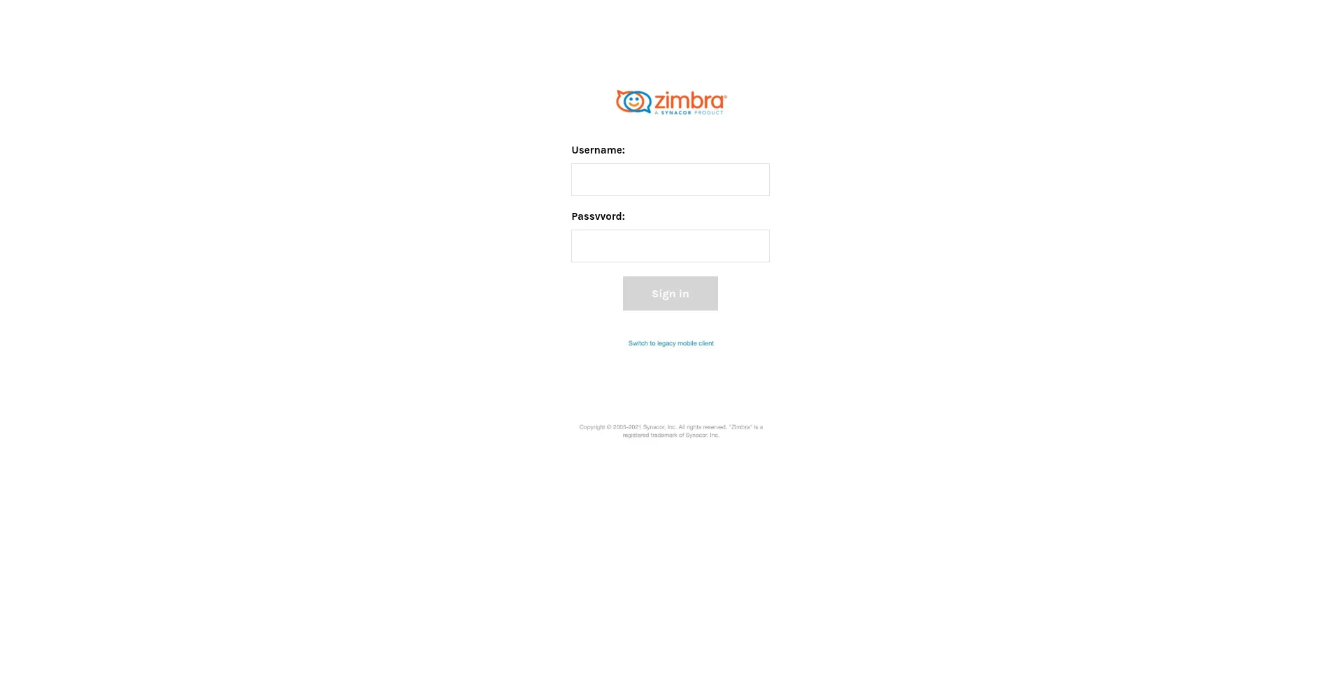 Website screenshot of Zimbra-html-updateport036.weebly.com