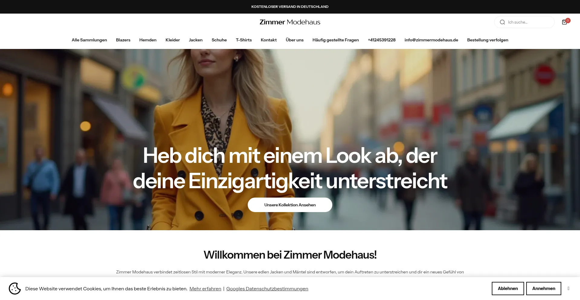Website screenshot of Zimmermodehaus.de