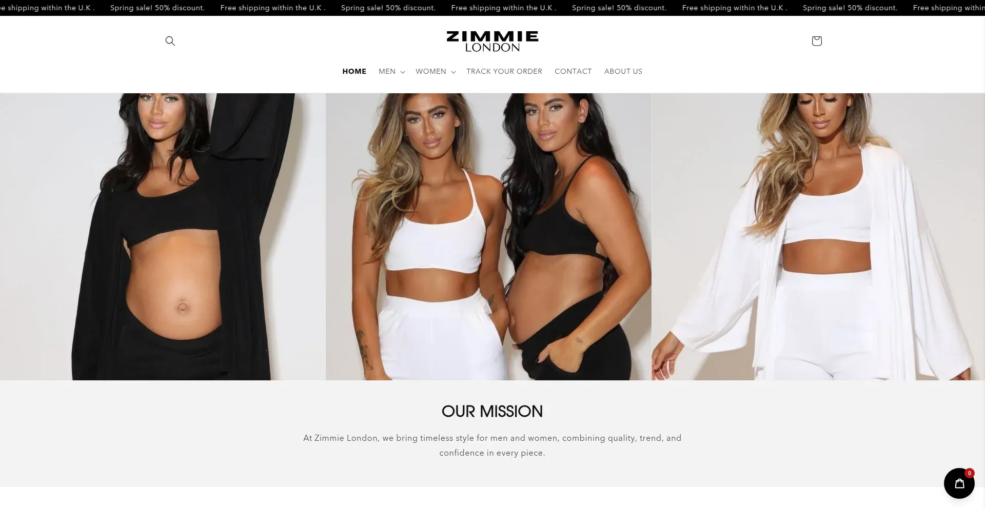 Website screenshot of Zimmie-london.com