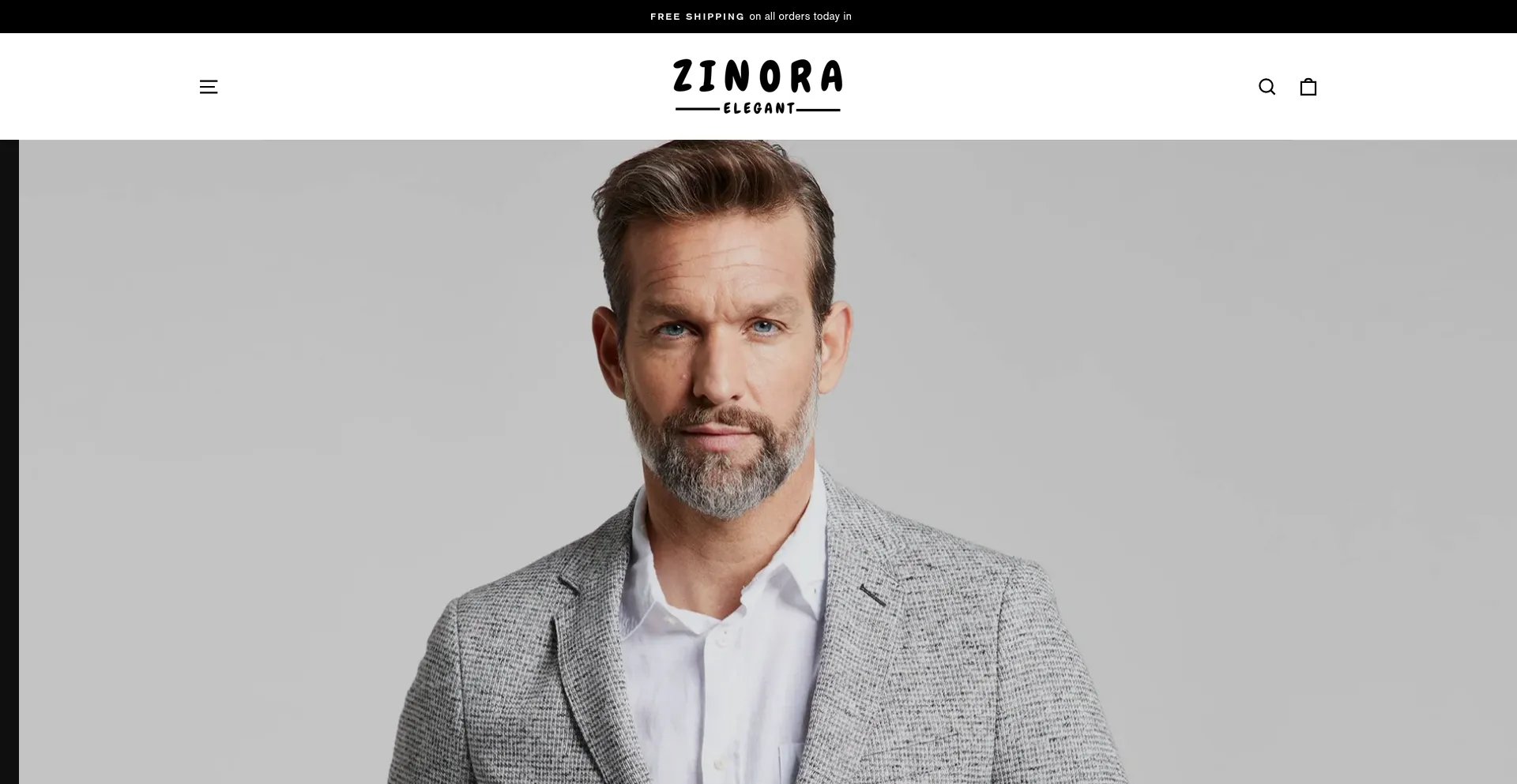 Website screenshot of Zinora-elegant.com