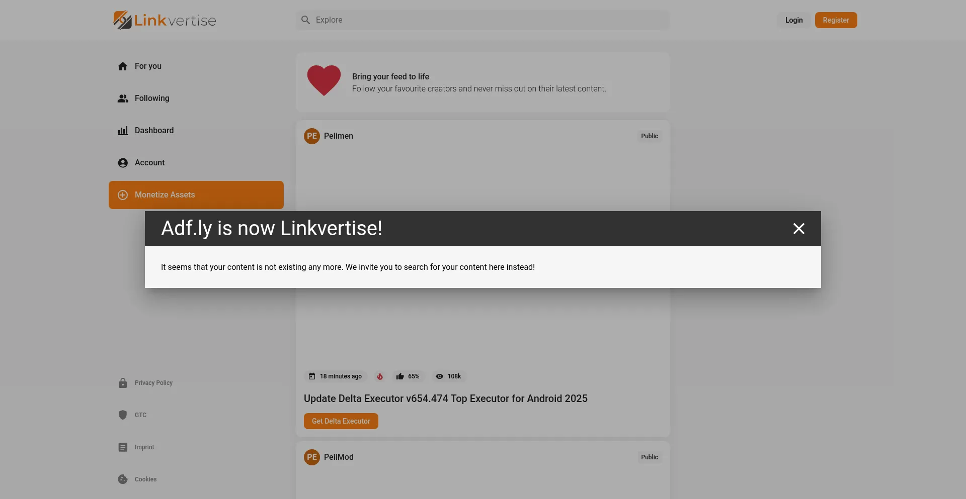Website screenshot of Zipansion.com