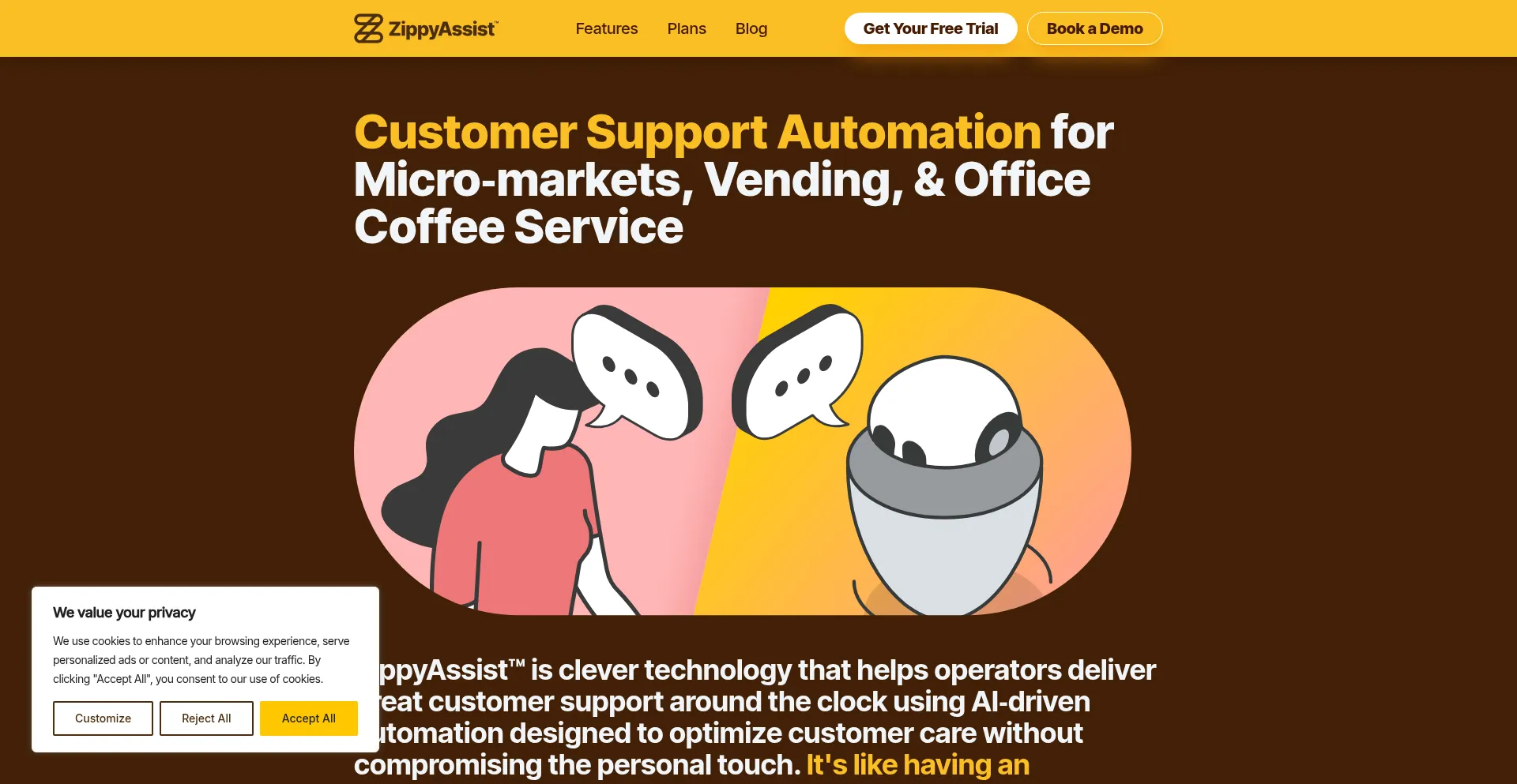Website screenshot of Zippyassist.com