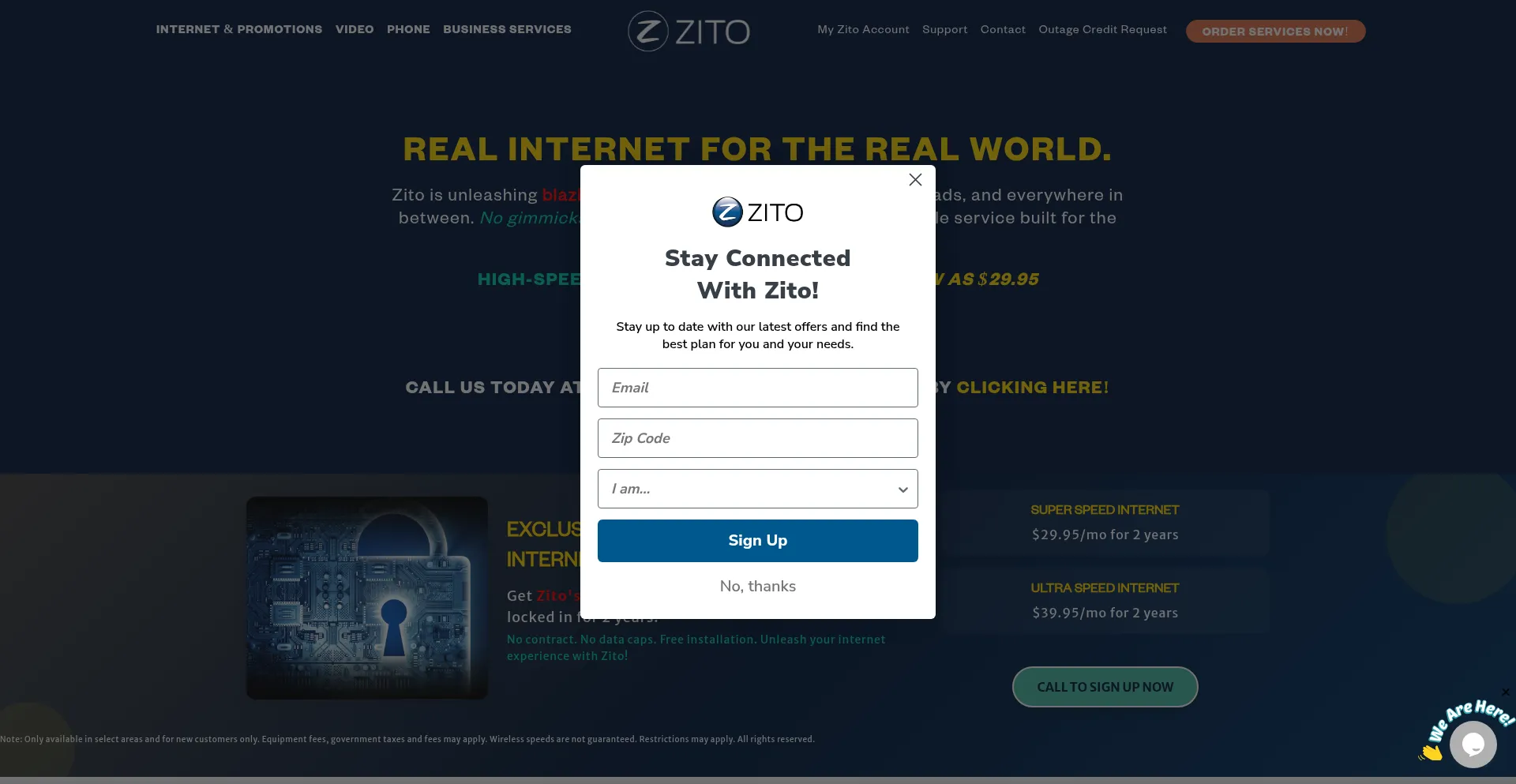 Website screenshot of Zitomedia.net