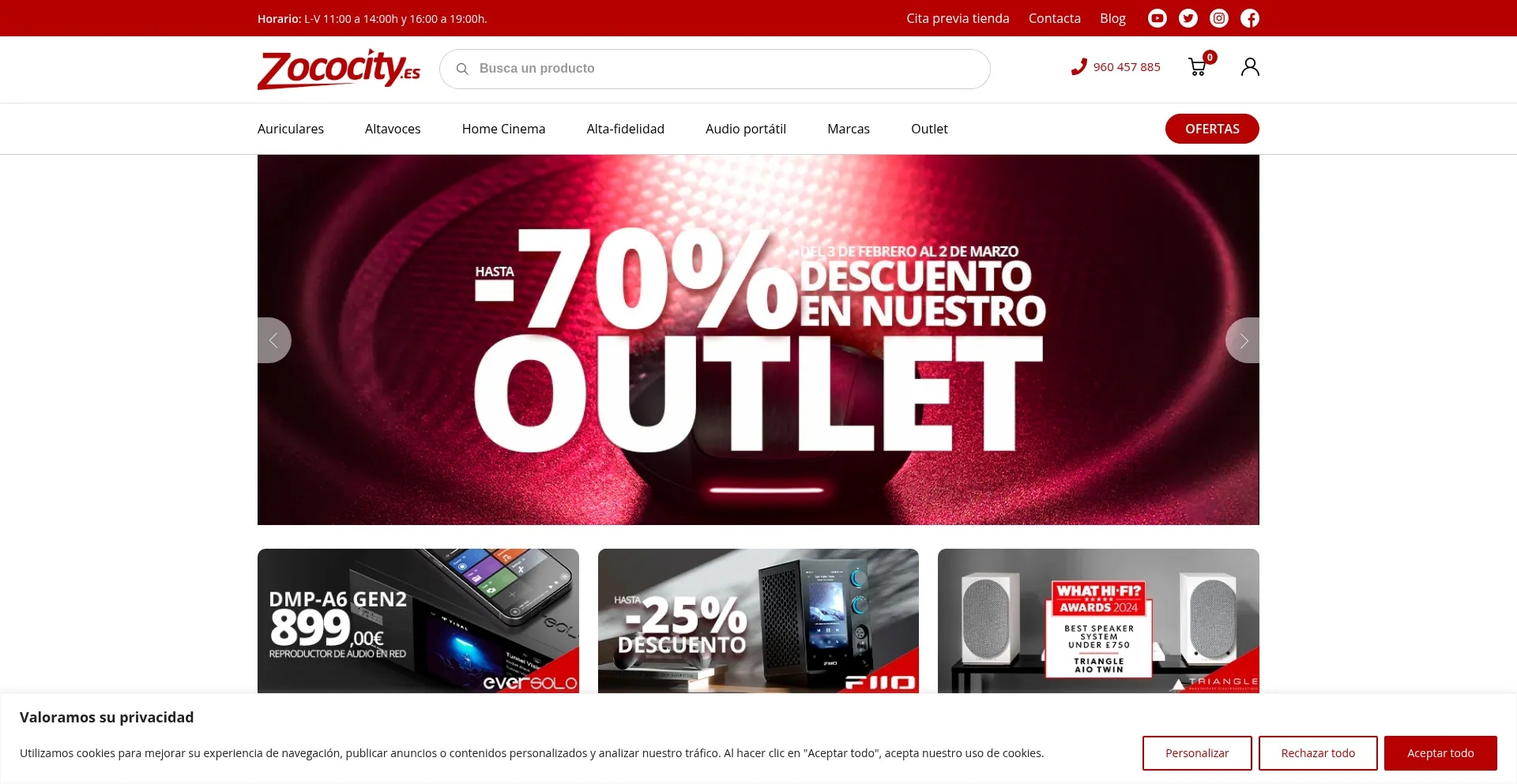 Website screenshot of Zococity.es