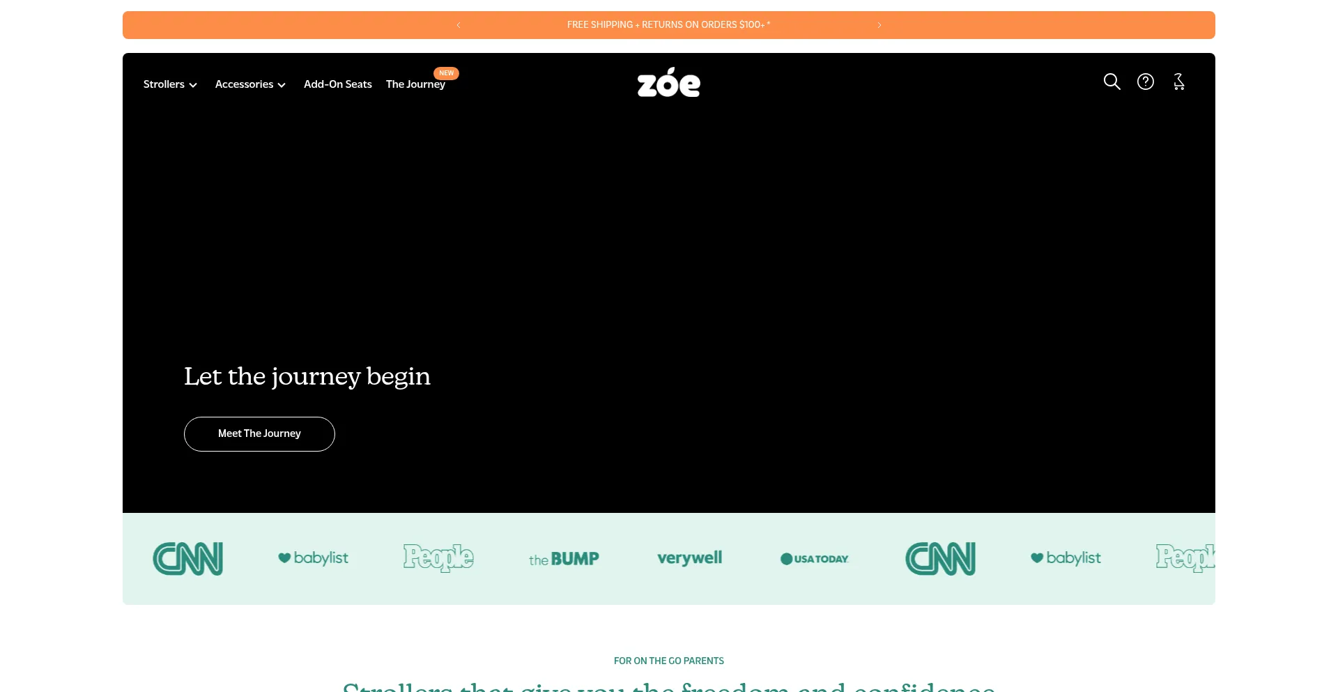 Website screenshot of Zoebaby.com