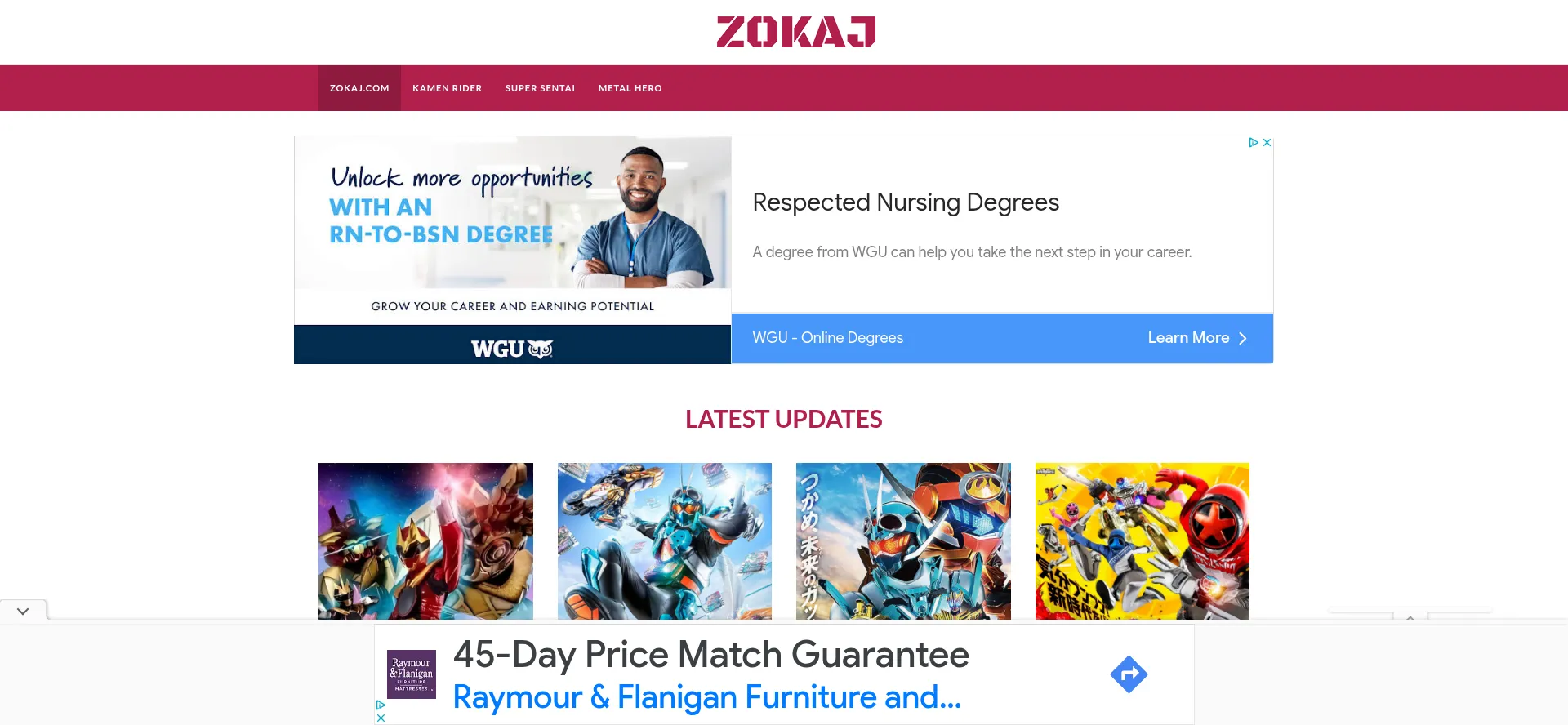 Website screenshot of Zokaj.com