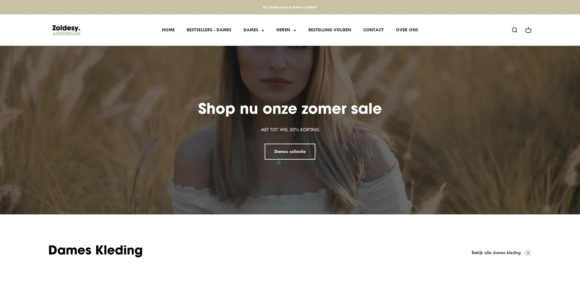Website screenshot of Zoldesy.nl
