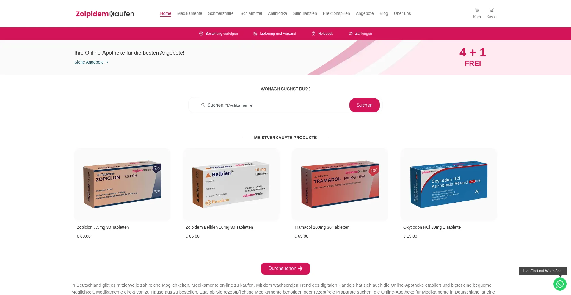 Website screenshot of Zolpidemkaufen.com