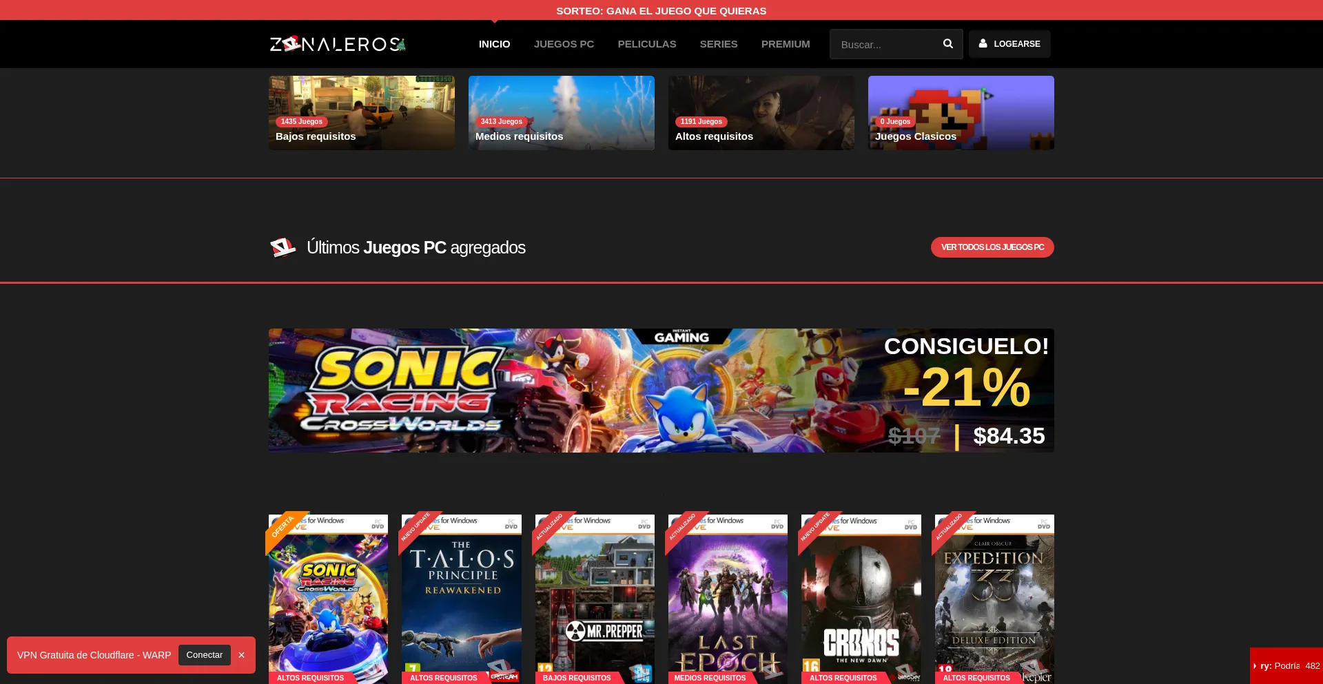 Zona-leros.com Screenshot