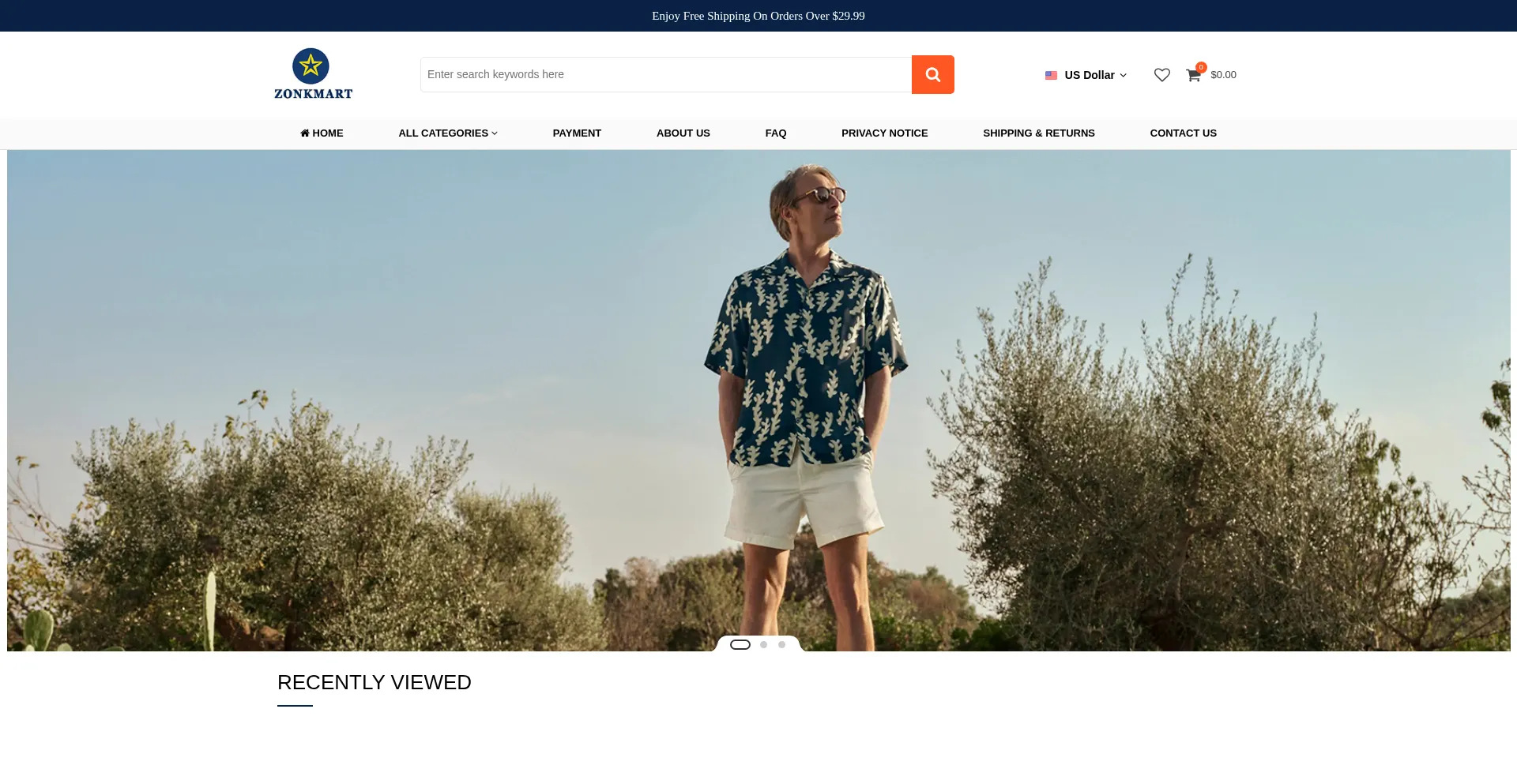 Website screenshot of Zonkmart.com