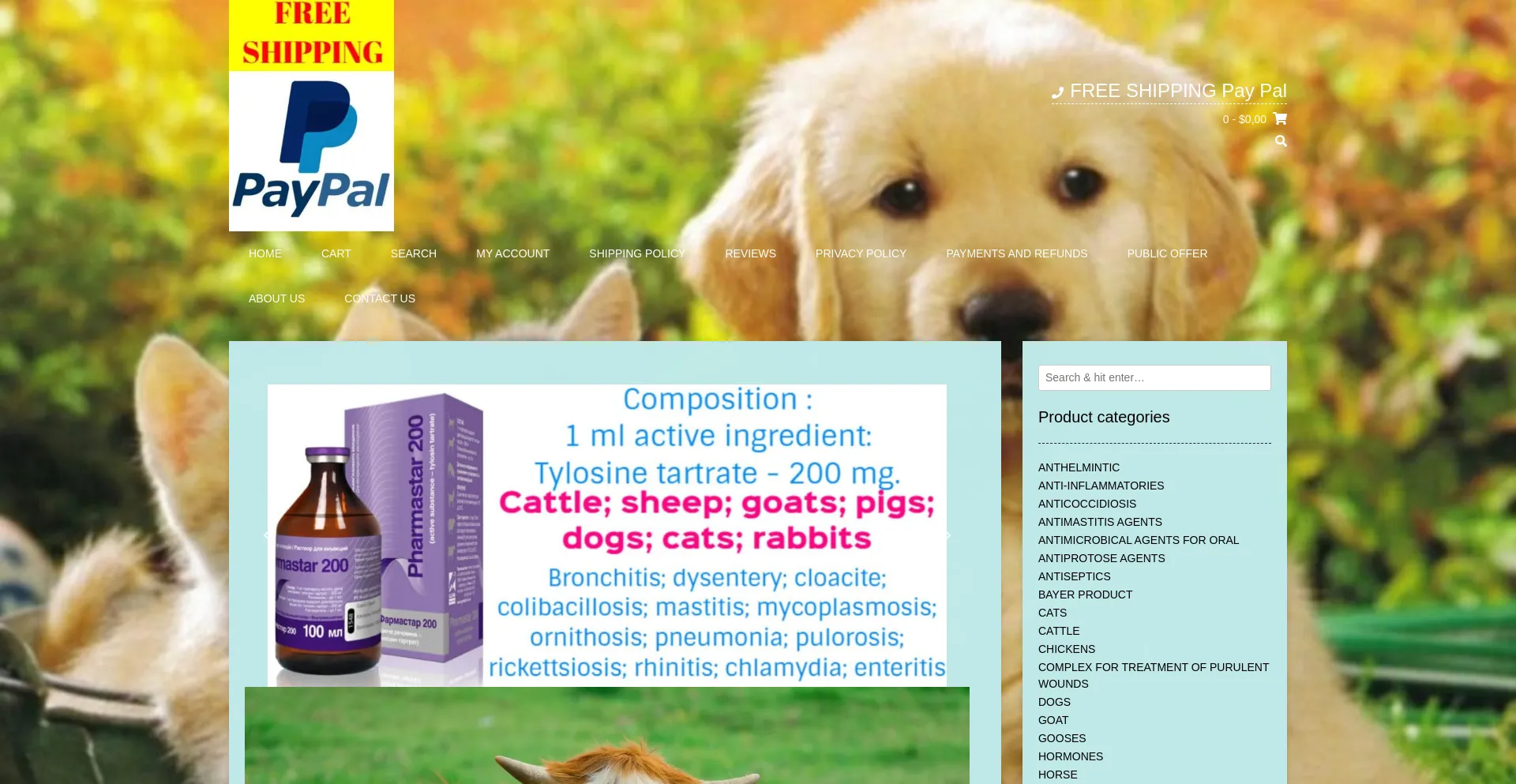 Website screenshot of Zoovetpets.shop