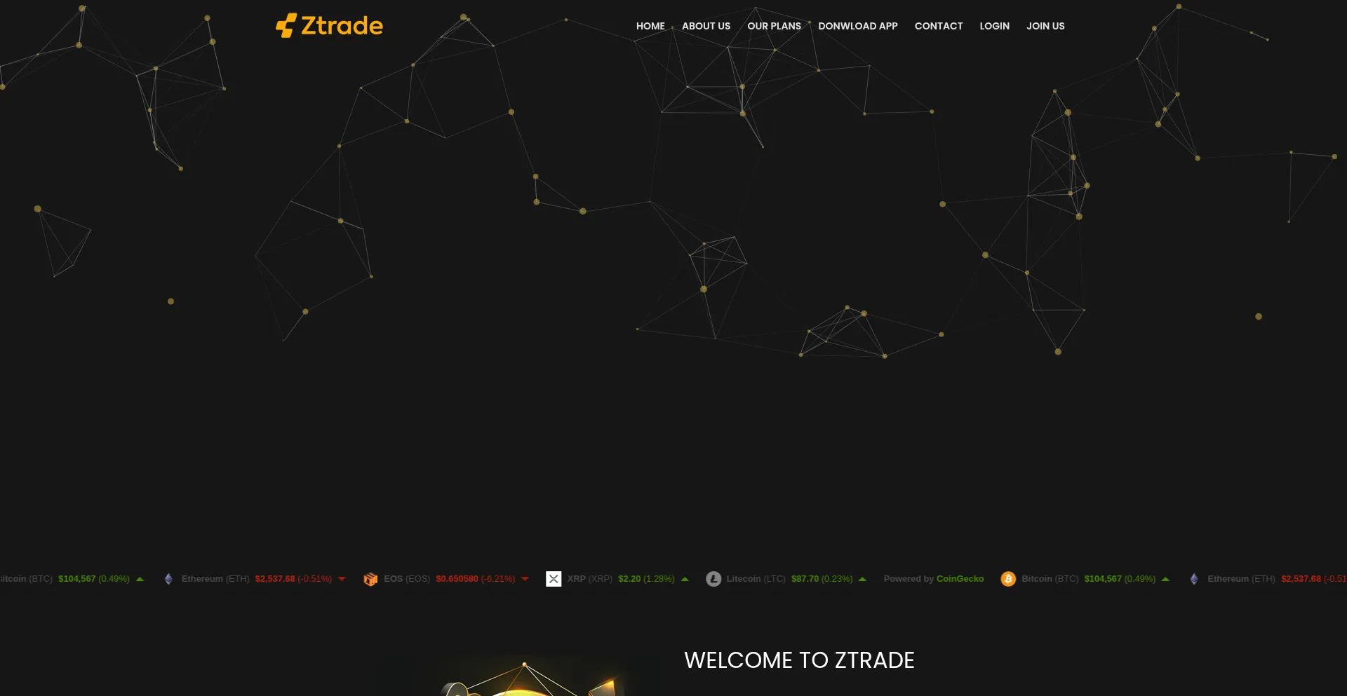 Website screenshot of Ztrade.biz