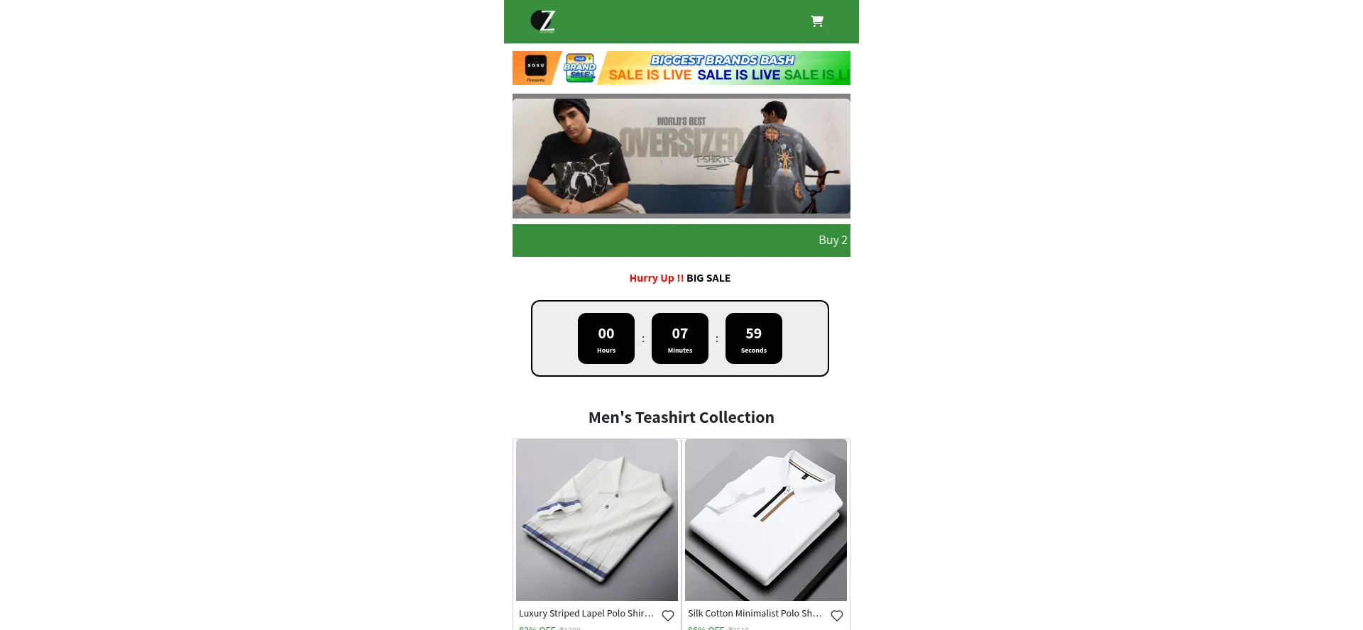Website screenshot of Zuduon.shop
