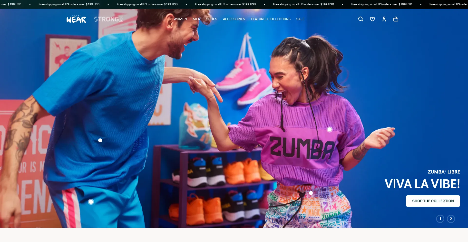 Website screenshot of Zumbawear.com
