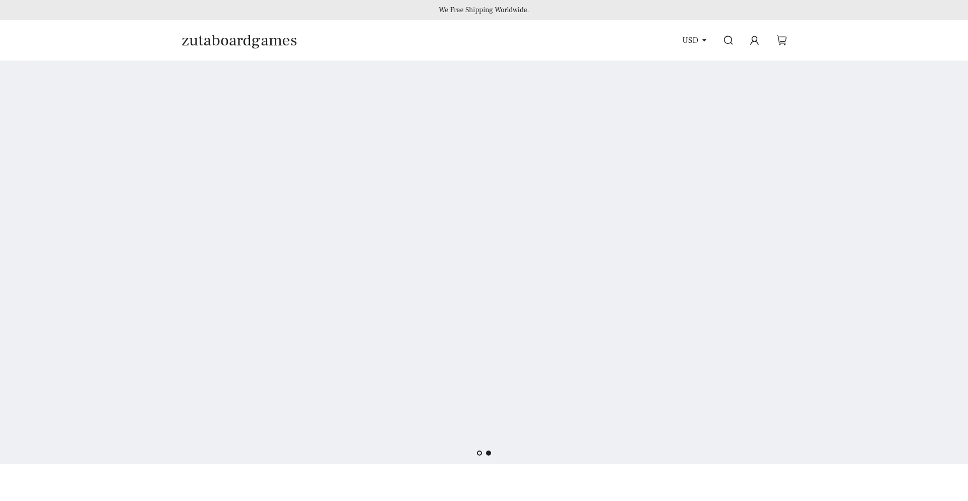 Website screenshot of Zutaboardgames.club