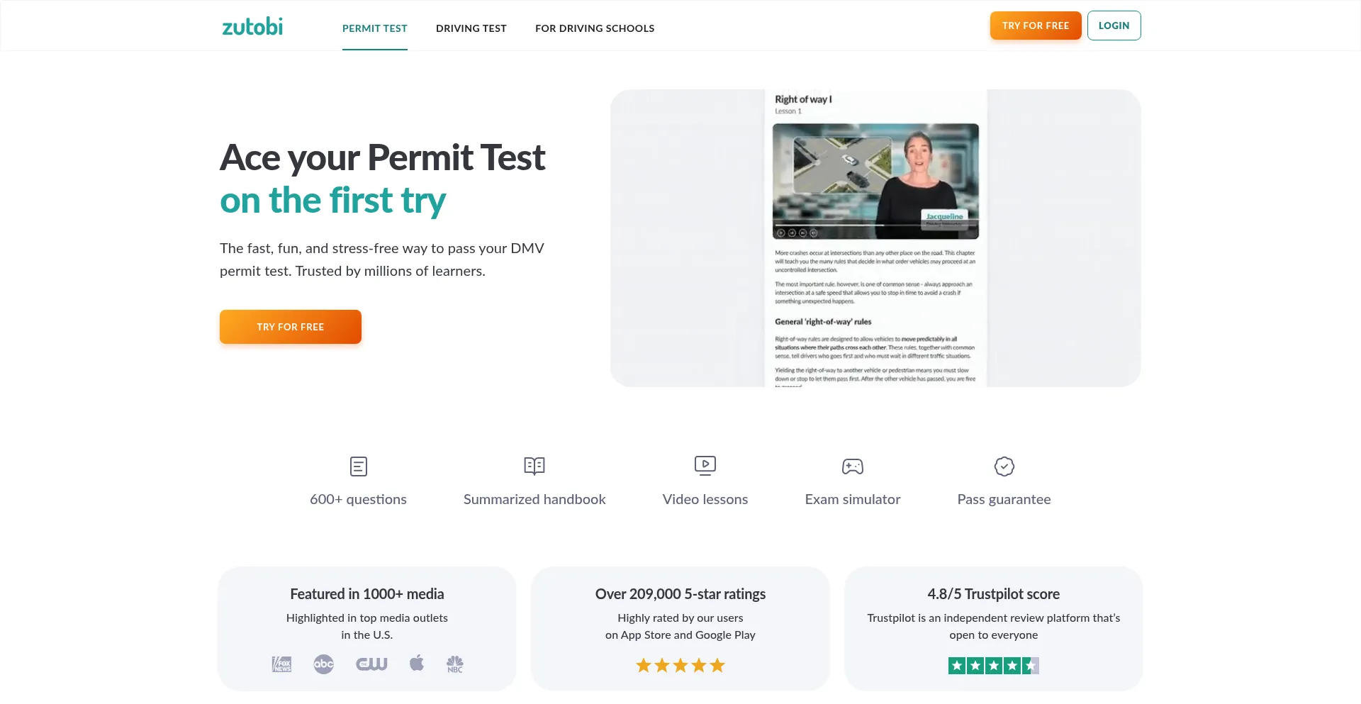 Website screenshot of Zutobi.com