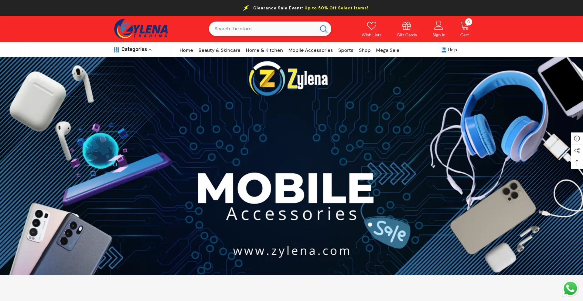 Website screenshot of Zylena.com