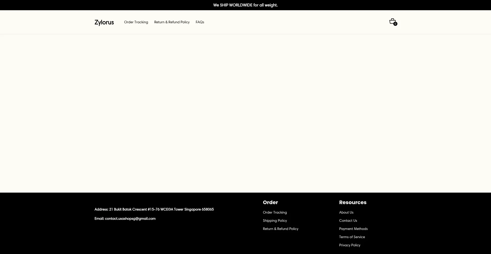 Website screenshot of Zylorus.com