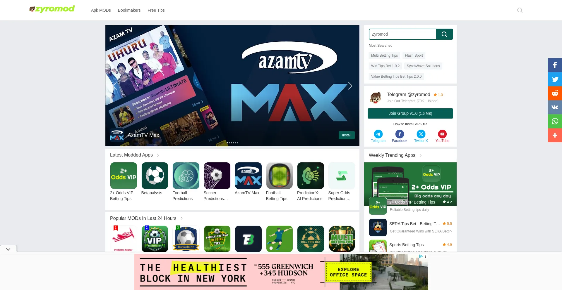 Website screenshot of Zyromod.com